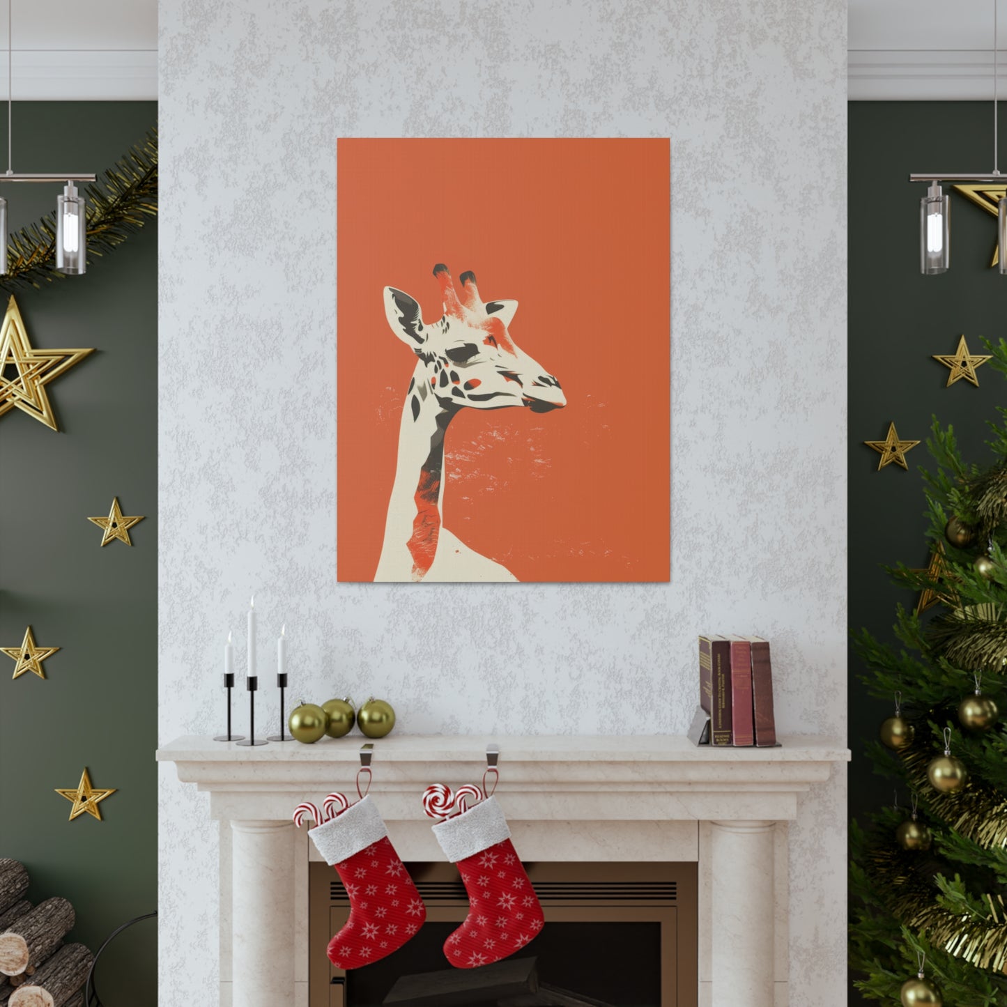 Giraffe Digital Illustration Canvas Gallery Wraps