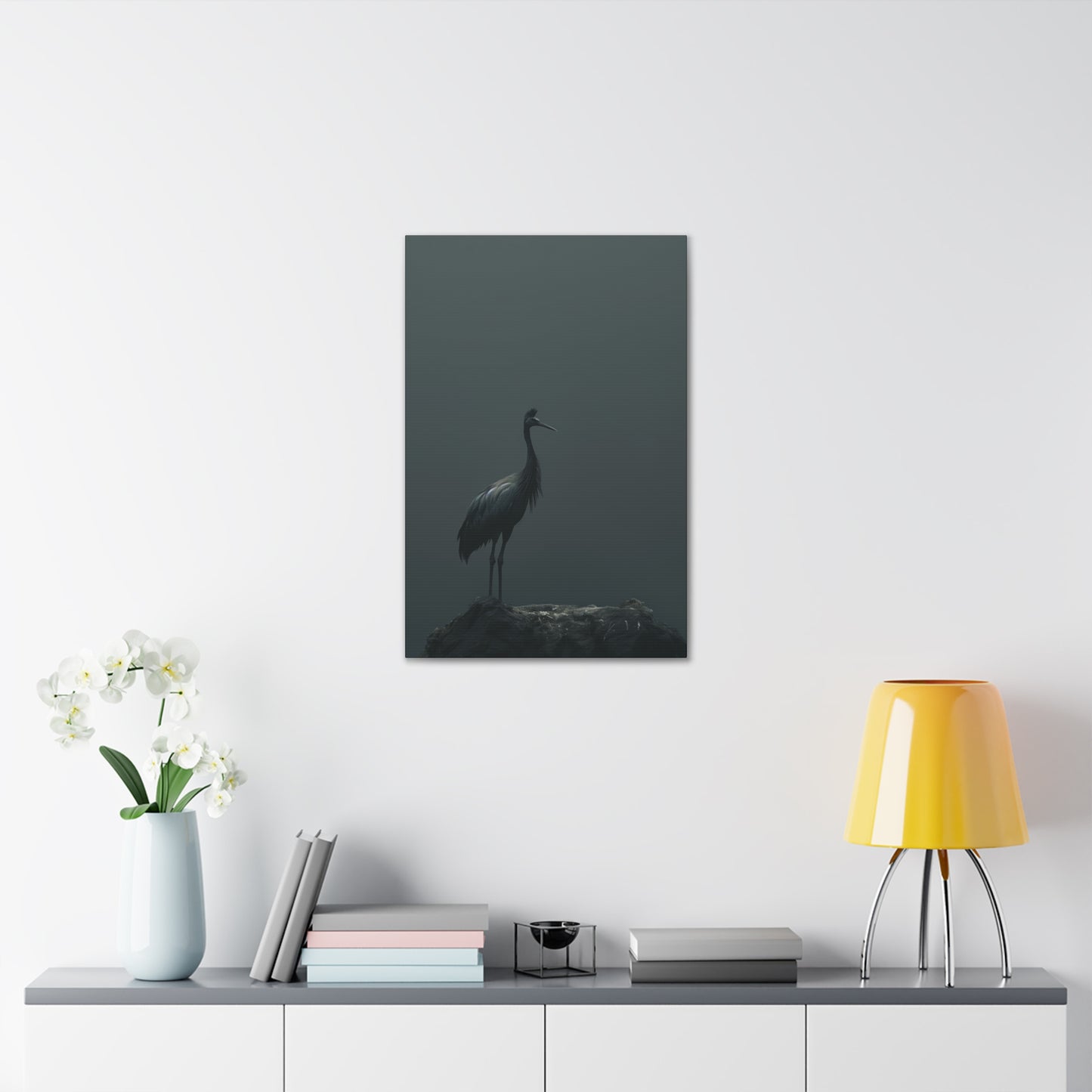 Egret Digital Illustration Canvas Gallery Wraps