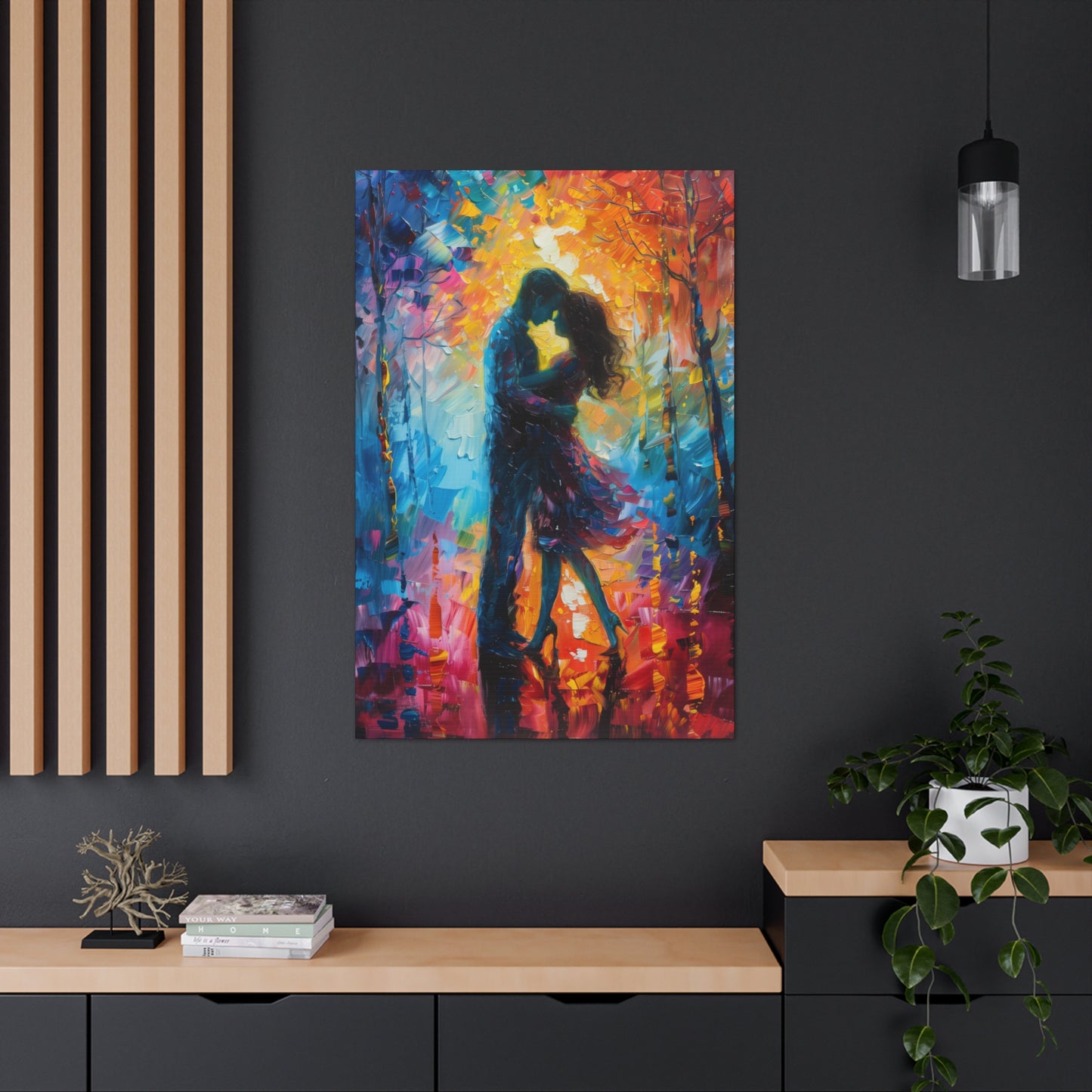 Couple - Leonid Afremov Style Digital Oil Painting Canvas Gallery Wraps