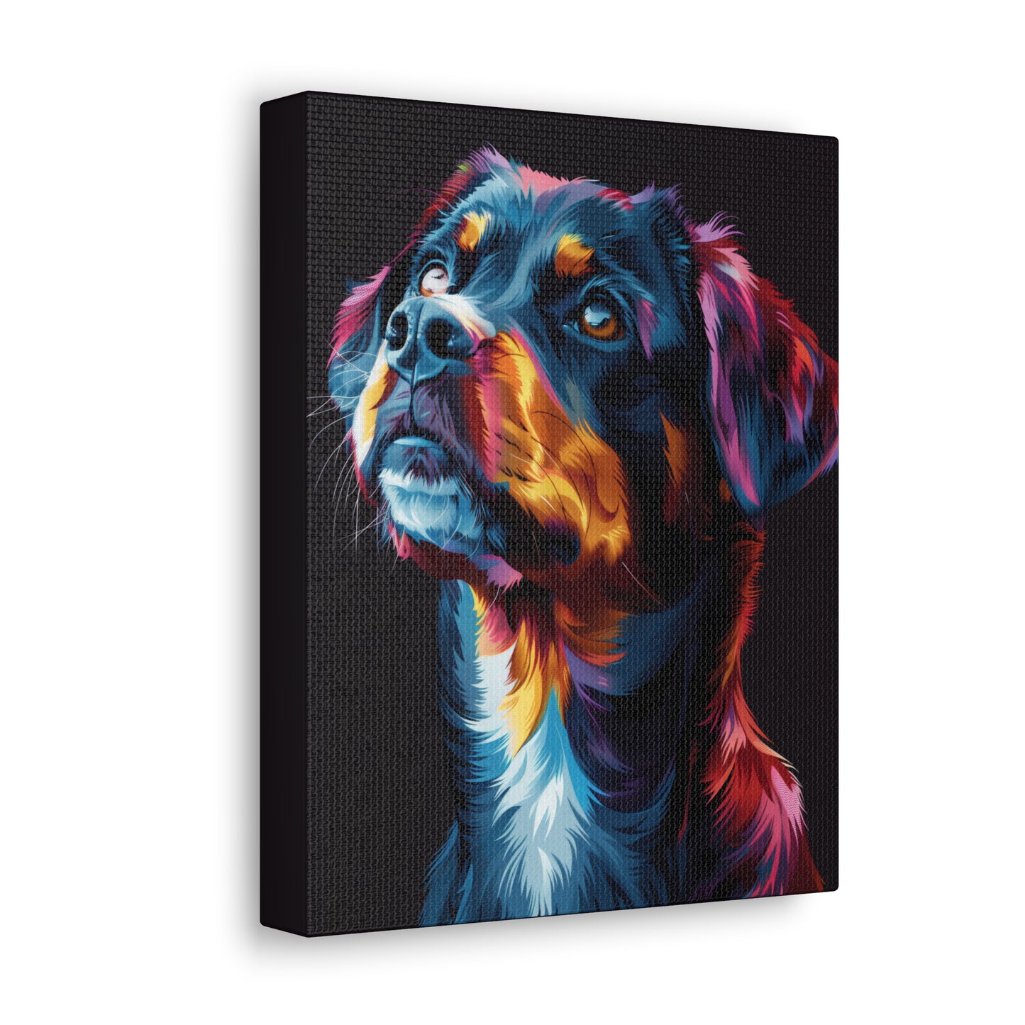 Black Labrador Dog - Abstract Illustration Canvas Gallery Wraps