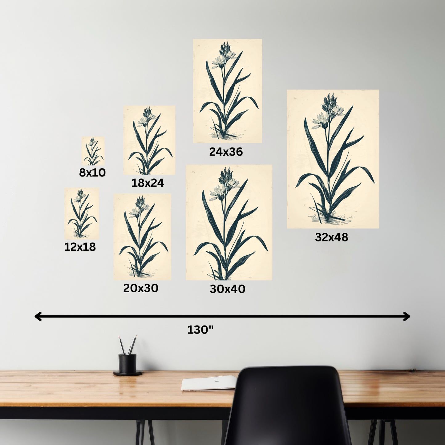 Grass Flower Digital Illustration Canvas Gallery Wraps