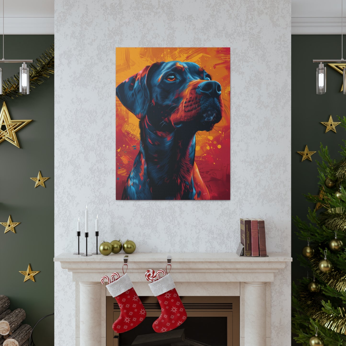 Rottweiler Dog - Abstract Illustration Canvas Gallery Wraps