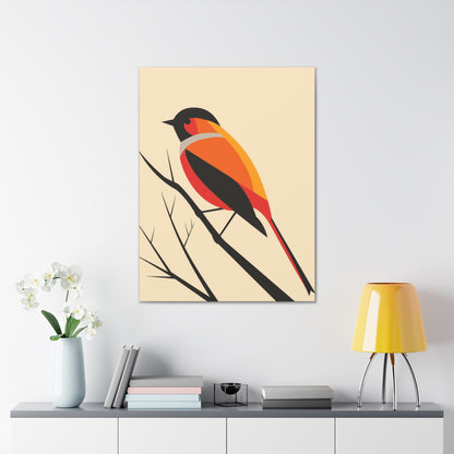 Bird siting on a tree branch Digital Illustration Canvas Gallery Wraps