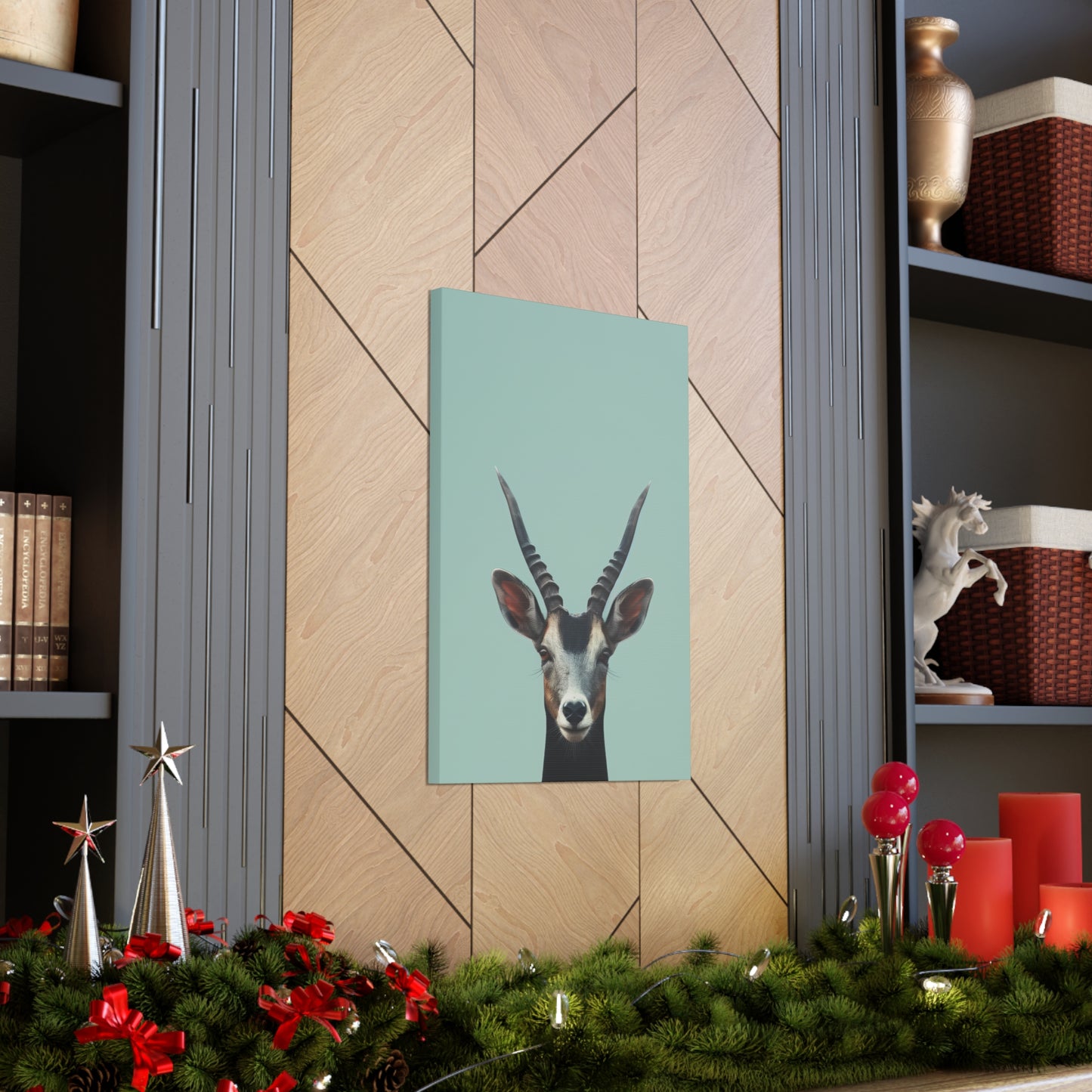 Antelope with Antlers Digital Illustration Canvas Gallery Wraps