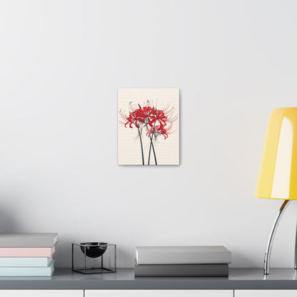 Red Spider Lily Flower Digital Illustration Canvas Gallery Wraps