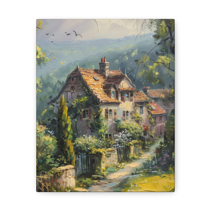 old house in countryside vintage Digital Oil Painting Print Canvas Gallery Wraps