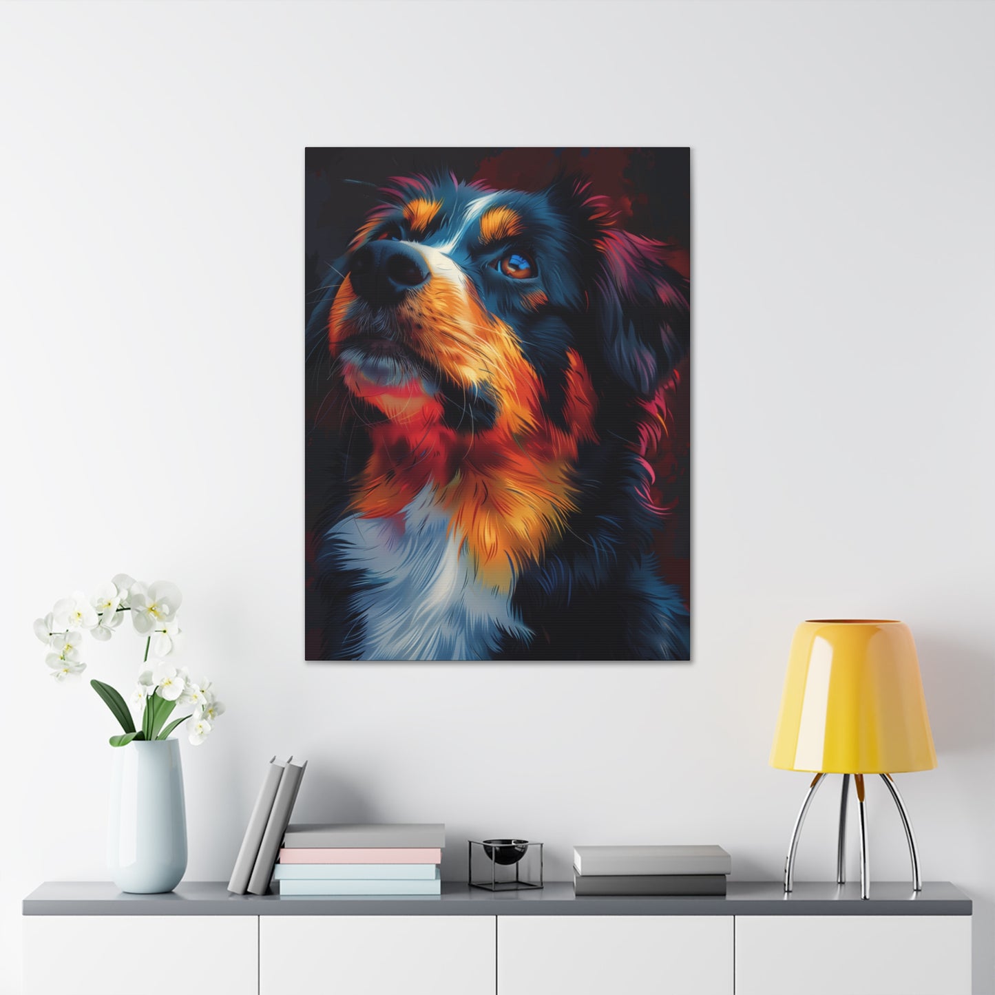 Border Collie - Abstract Illustration Canvas Gallery Wraps