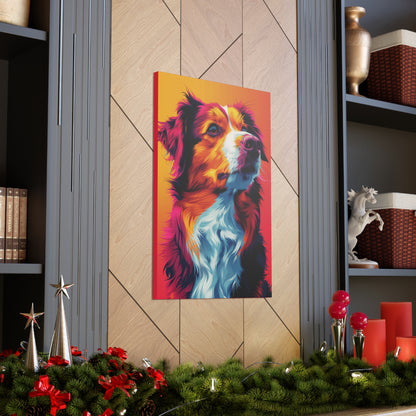 Border Collie Dog - Abstract Illustration Canvas Gallery Wraps