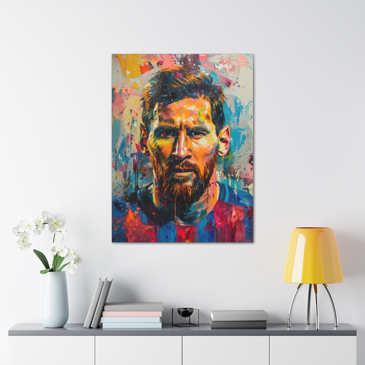 Lionel Messi - Abstract Digital Painting Canvas Gallery Wraps