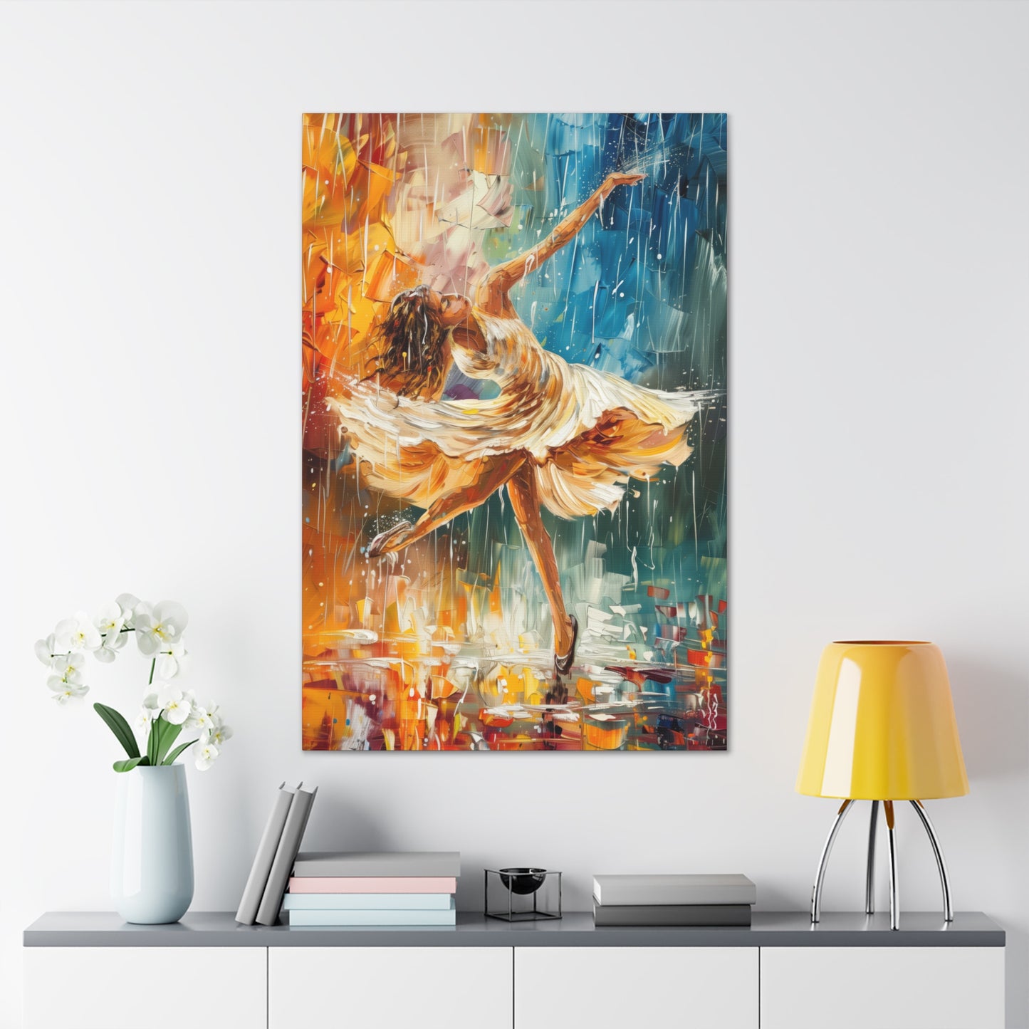 Dancing in the Rain - Leonid Afremov Style Digital Print Canvas Gallery Wraps