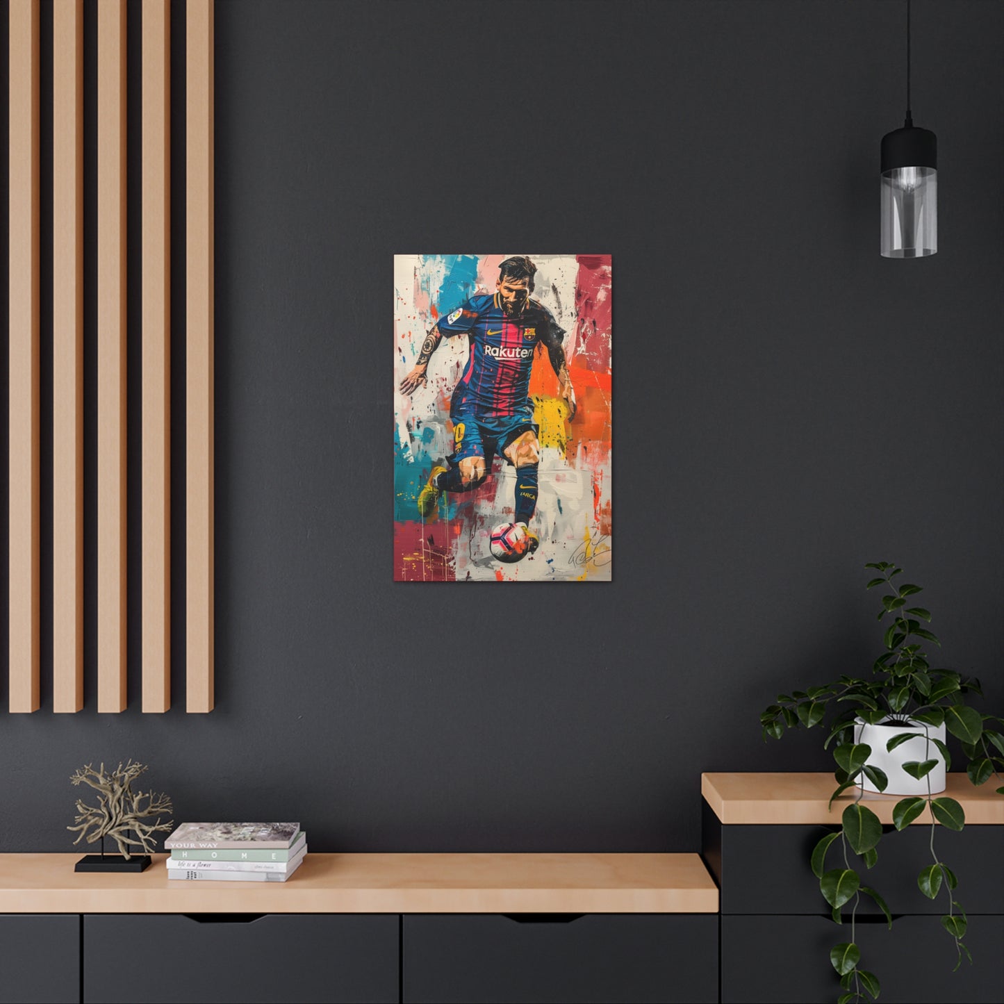 Lionel Messi - Abstract Digital Painting Canvas Gallery Wraps