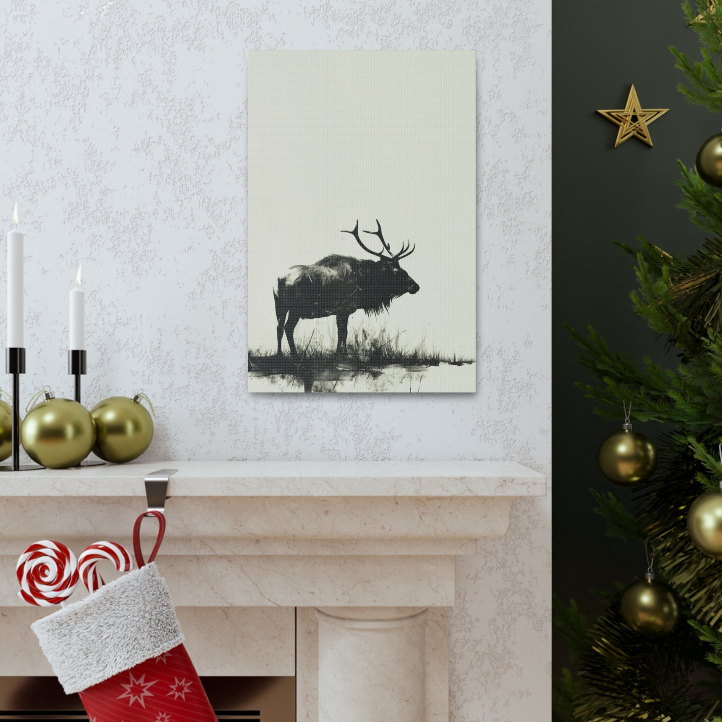 Moose Digital Illustration Canvas Gallery Wraps