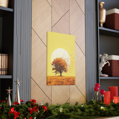 Tree in a Golden Sunset Digital Illustration Canvas Gallery Wraps