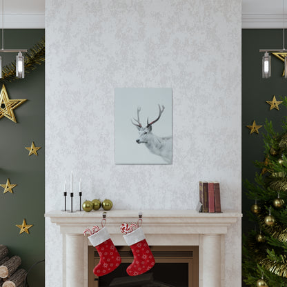 White Reindeer Digital Illustration Canvas Gallery Wraps