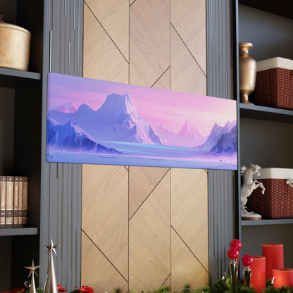 Antarctic Evening Landscape - Digital Illustration Panorama Canvas Gallery Wraps