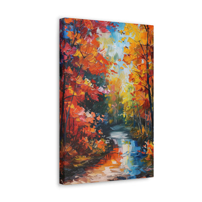 Road Through Autumn Flower Forest - Leonid Afremov Oil Painting Canvas Gallery Wraps