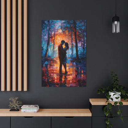 Couple - Leonid Afremov Style Digital Oil Painting Canvas Gallery Wraps