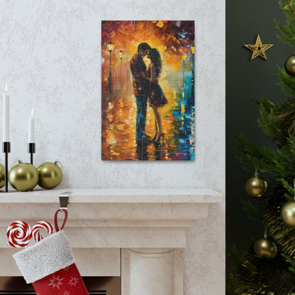 Couple - Leonid Afremov Style Digital Oil Painting Canvas Gallery Wraps