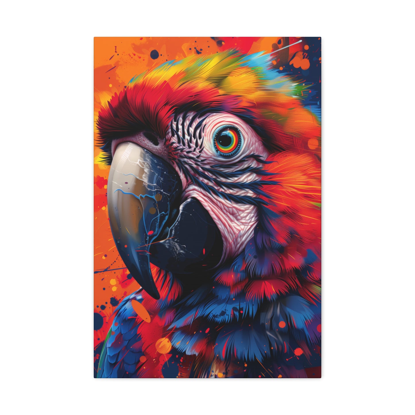 Macaw Parrot - Digital Illustration Canvas Gallery Wraps