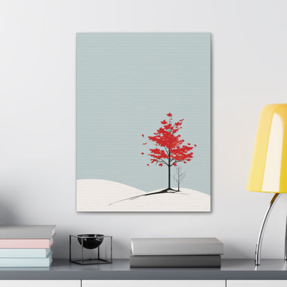 Maple Tree in Winter - Illustration Canvas Gallery Wraps