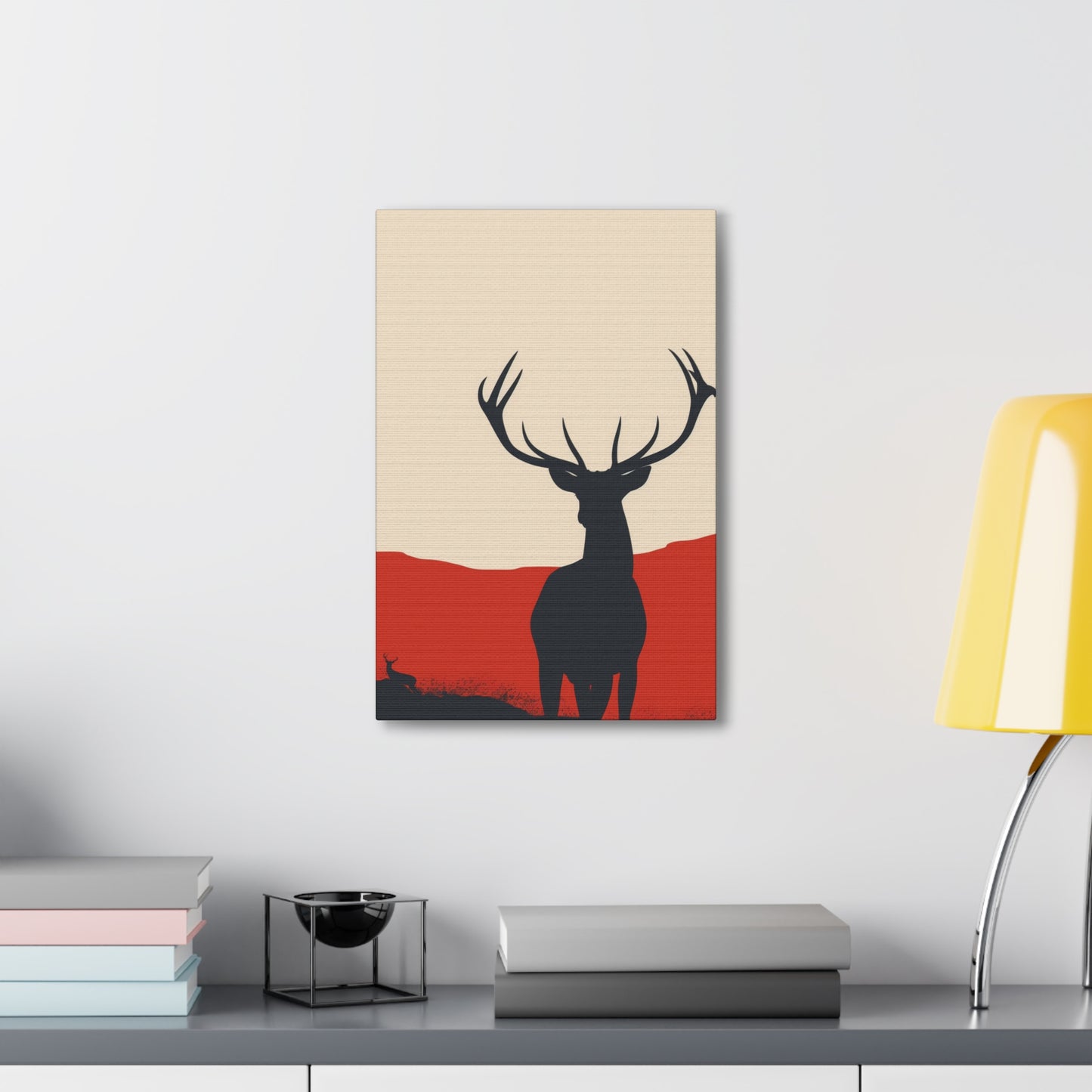 Reindeer with antlers  Digital Illustration Canvas Gallery Wraps