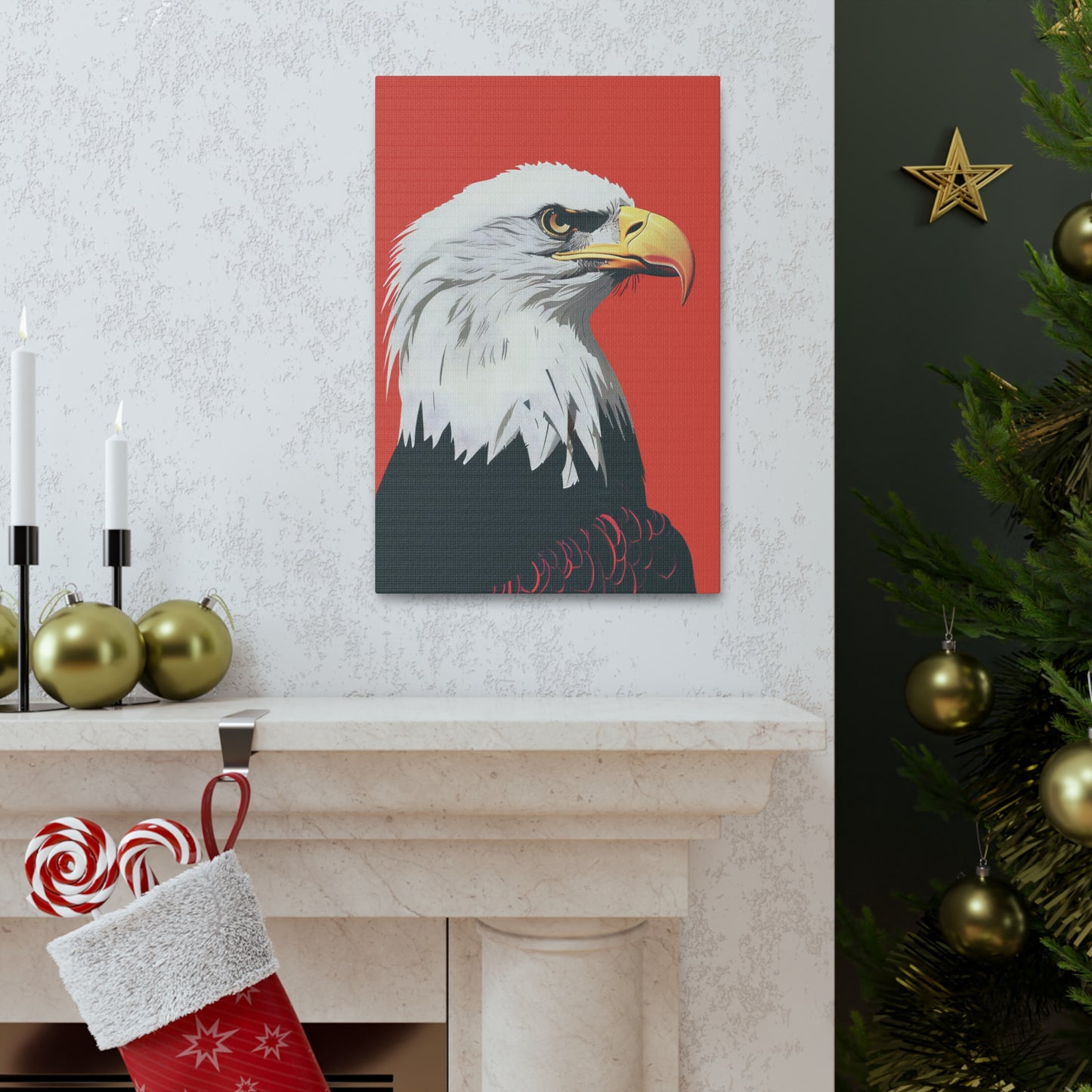 Bald Eagle Digital Illustration Canvas Gallery Wraps