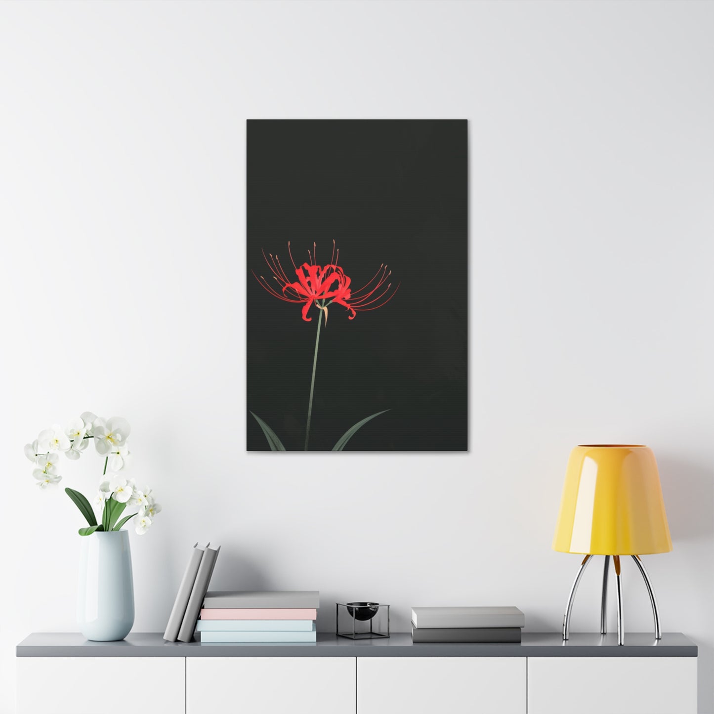 Red Spider Lily Flower Digital Illustration Canvas Gallery Wraps