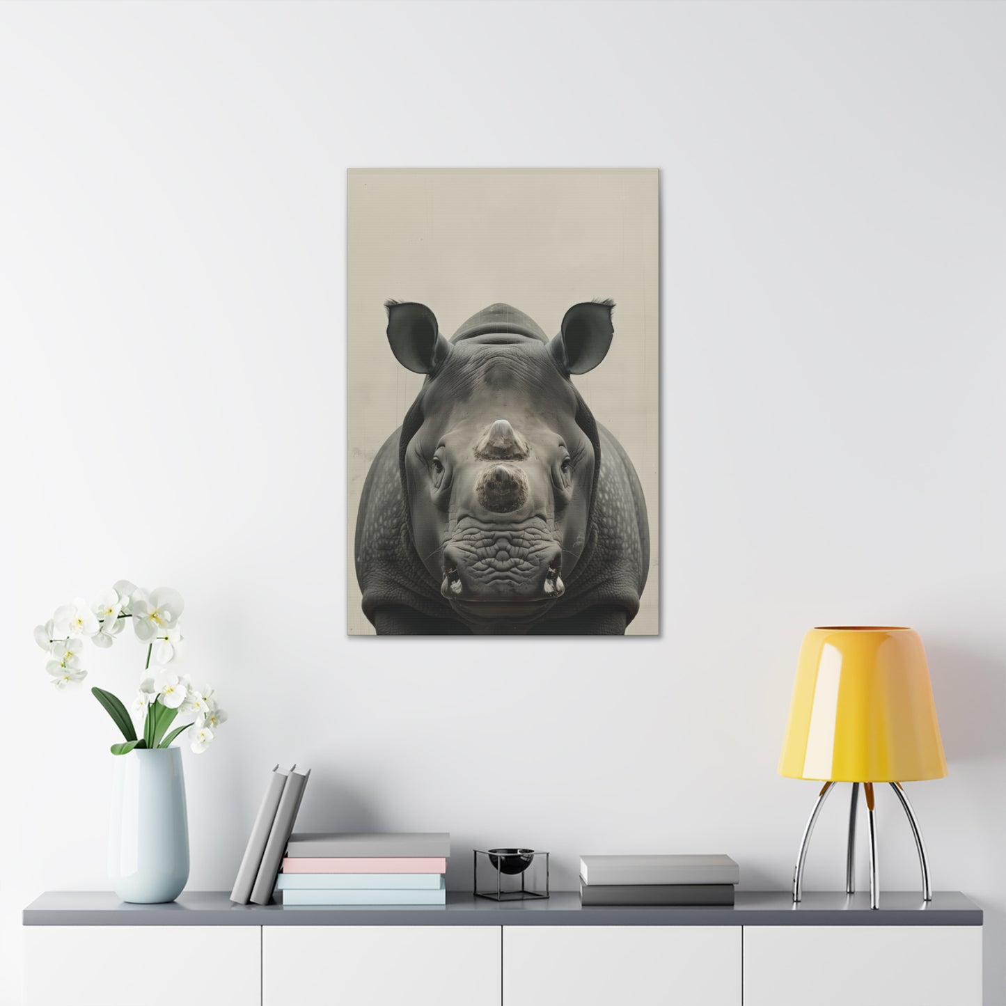 Rhinoceros  Digital Illustration Canvas Gallery Wraps