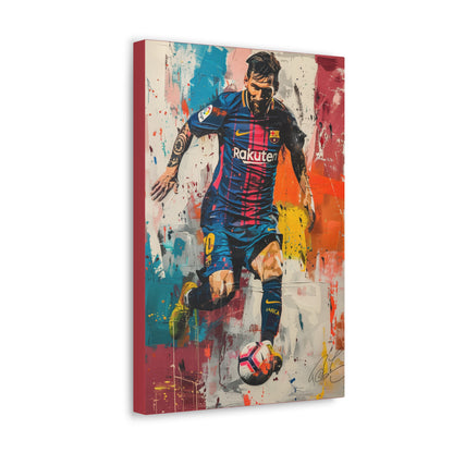 Lionel Messi - Abstract Digital Painting Canvas Gallery Wraps