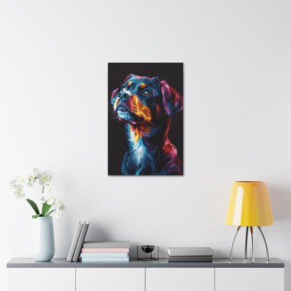 Black Labrador Dog - Abstract Illustration Canvas Gallery Wraps