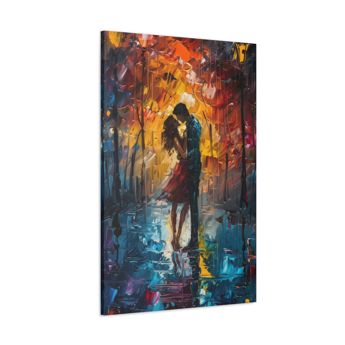 Couple - Leonid Afremov Style Digital Oil Painting Canvas Gallery Wraps