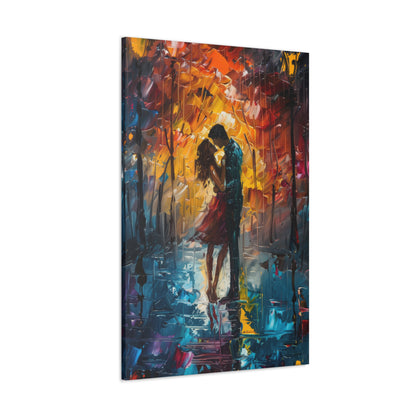 Couple - Leonid Afremov Style Digital Oil Painting Canvas Gallery Wraps