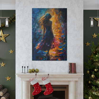 girl - Leonid Afremov Style Digital Print Canvas Gallery Wraps