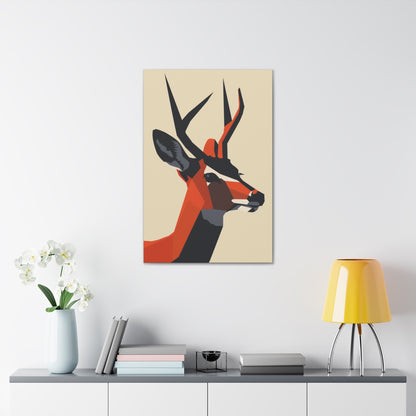 Reindeer with antlers Digital Illustration Canvas Gallery Wraps