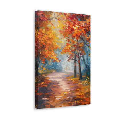 Road Through Autumn Forest - Leonid Afremov Oil Painting Canvas Gallery Wraps