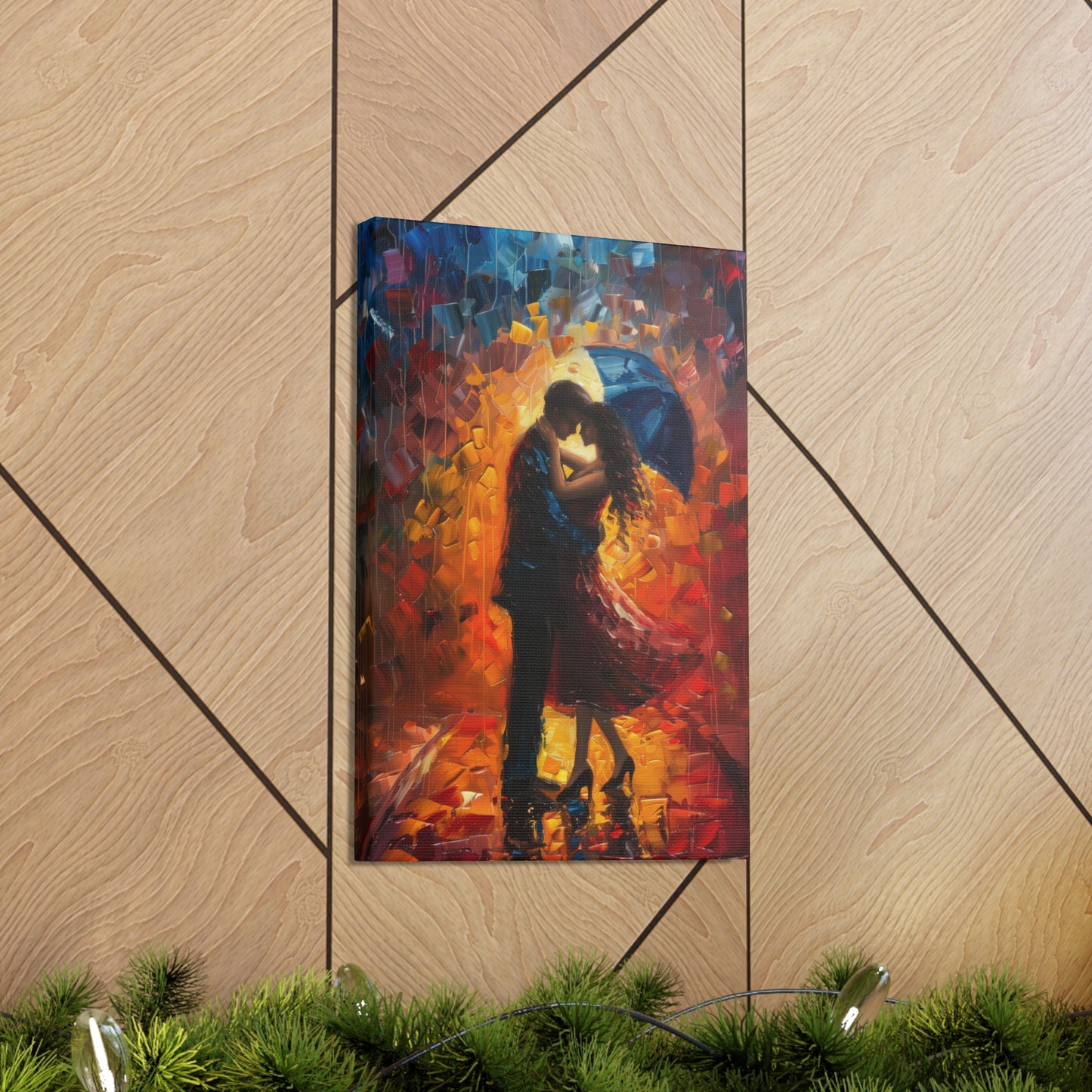 Couple - Leonid Afremov Style Digital Oil Painting Canvas Gallery Wraps