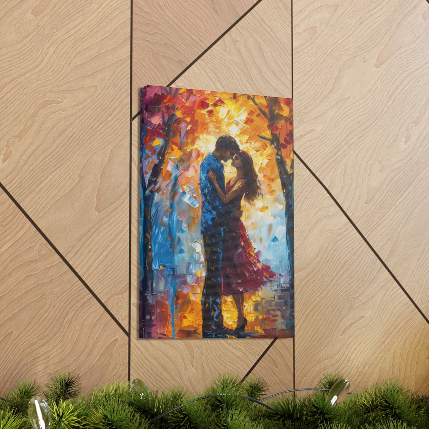 Couple - Leonid Afremov Style Digital Oil Painting Canvas Gallery Wraps