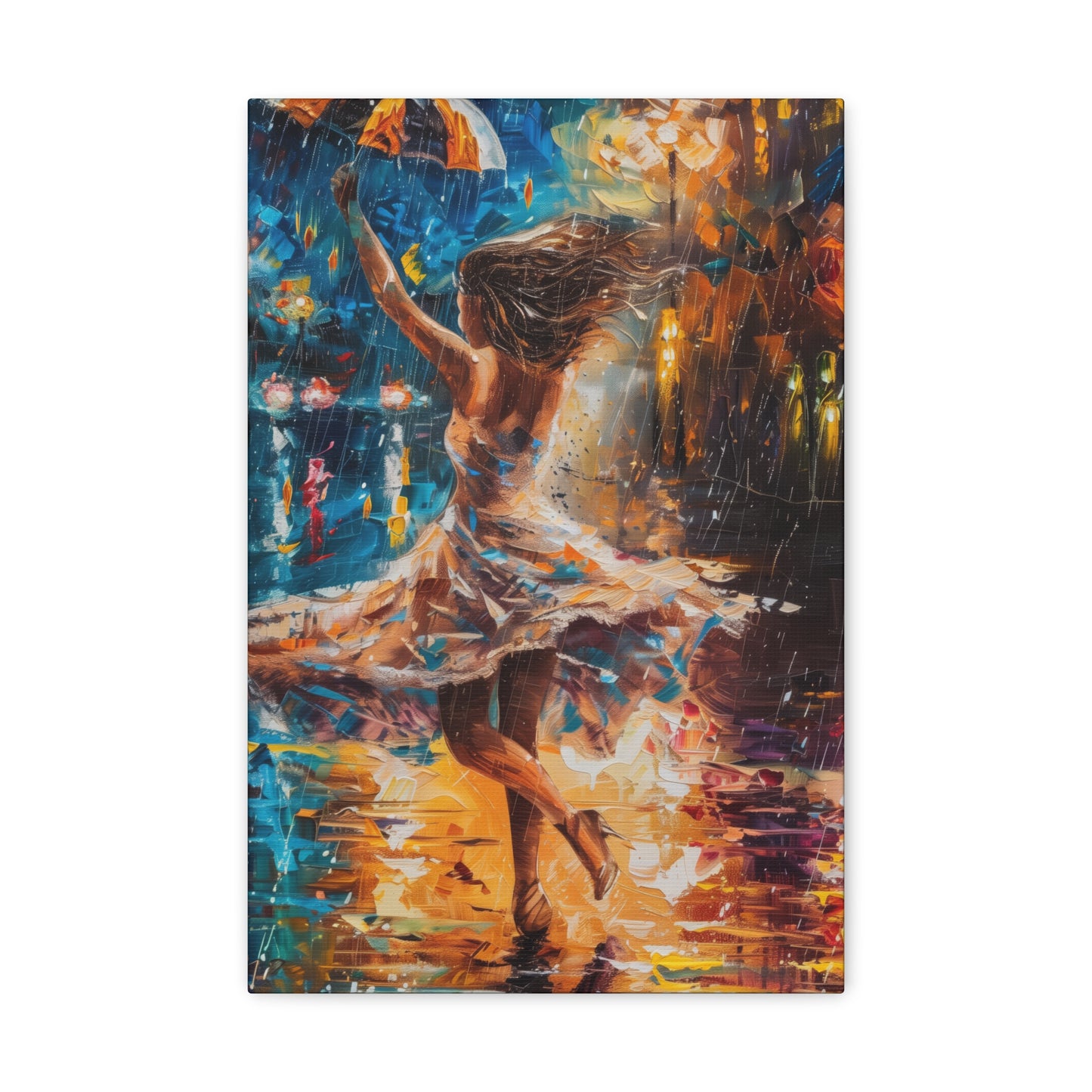 Dancing in the Rain - Leonid Afremov Style Digital Print Canvas Gallery Wraps