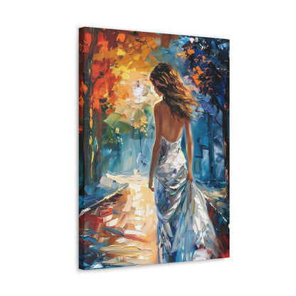 bride in the streets - Leonid Afremov Style Digital Print Canvas Gallery Wraps