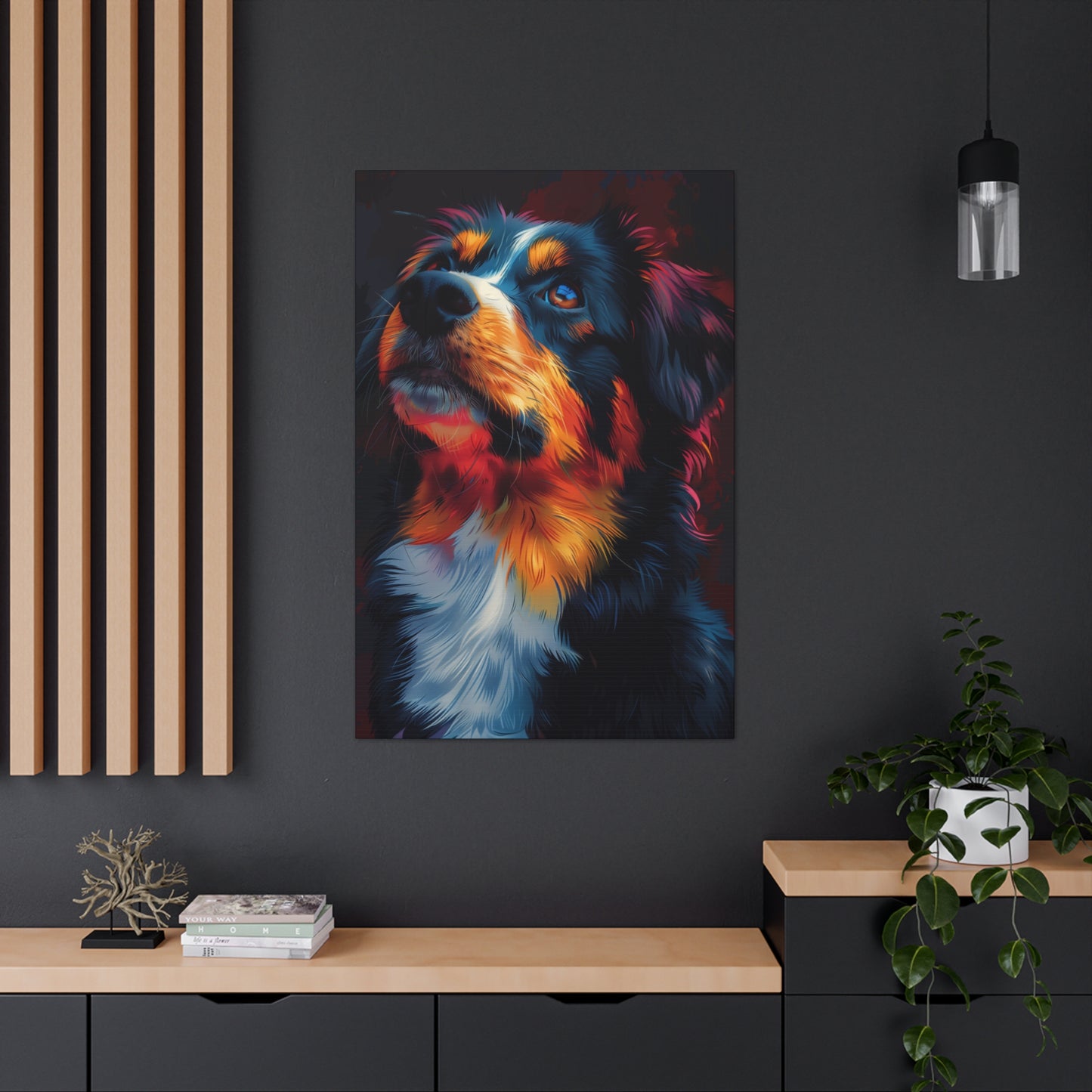 Border Collie - Abstract Illustration Canvas Gallery Wraps