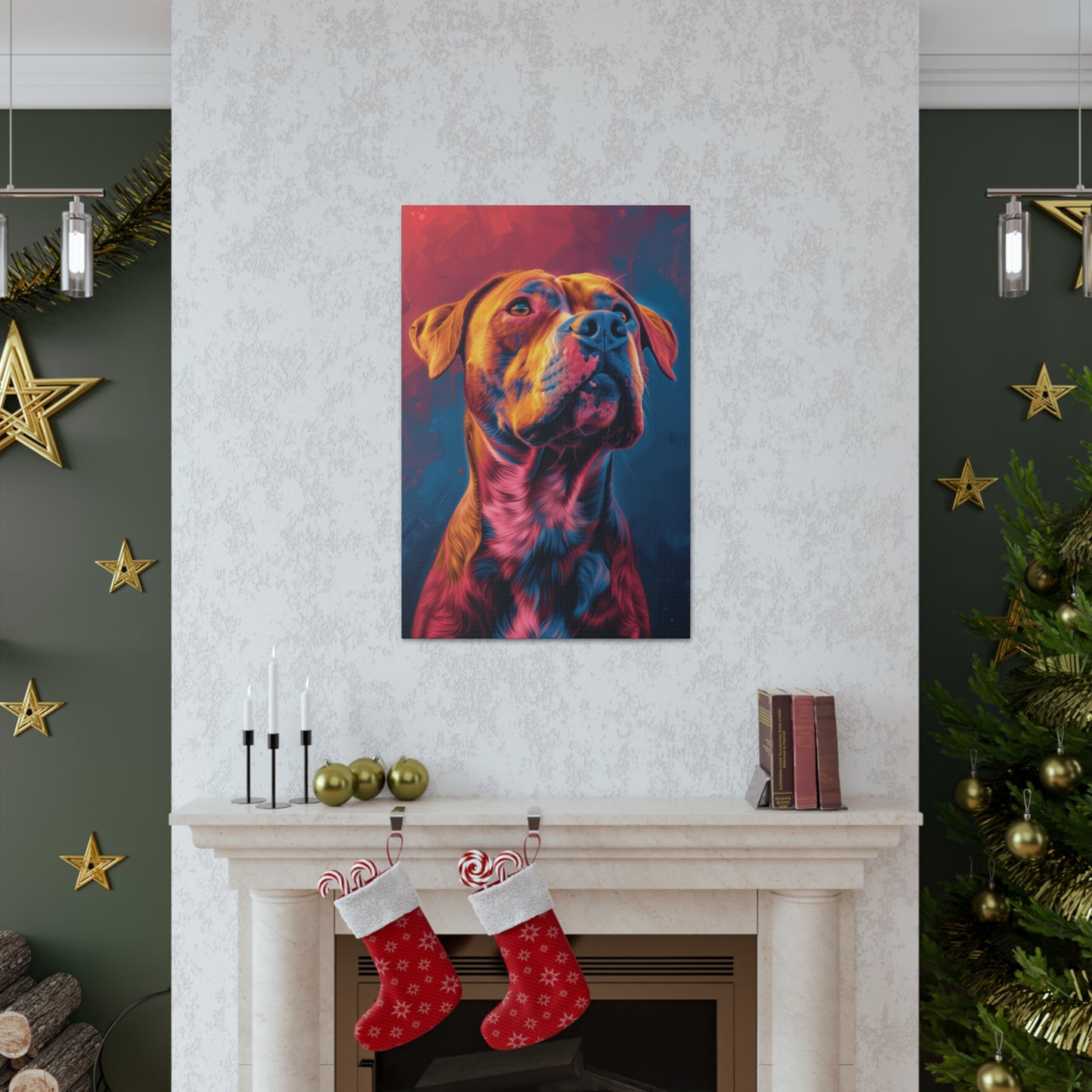 American Pit Bull Terrier - Abstract Illustration Canvas Gallery Wraps