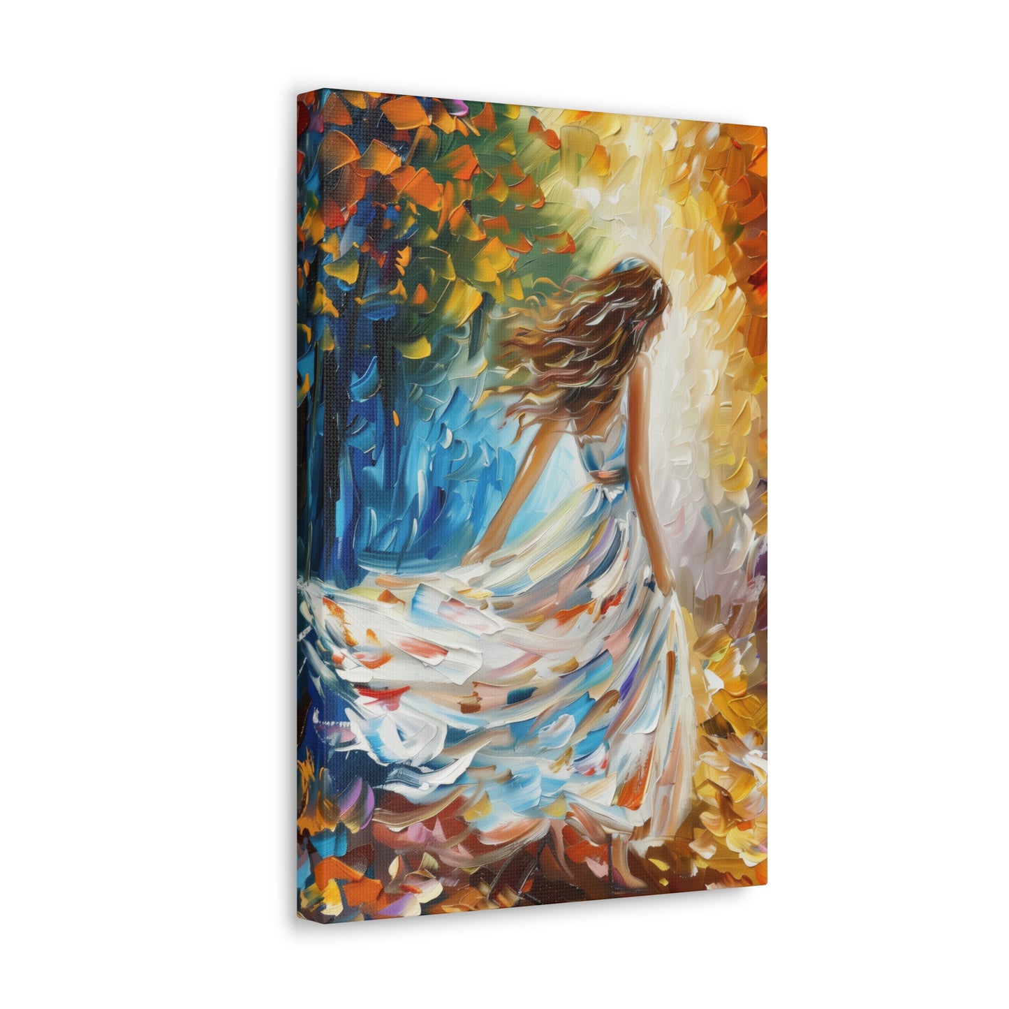 bride walking in street - Leonid Afremov Style Digital Print Canvas Gallery Wraps