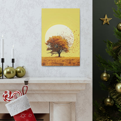 Tree in a Golden Sunset Digital Illustration Canvas Gallery Wraps