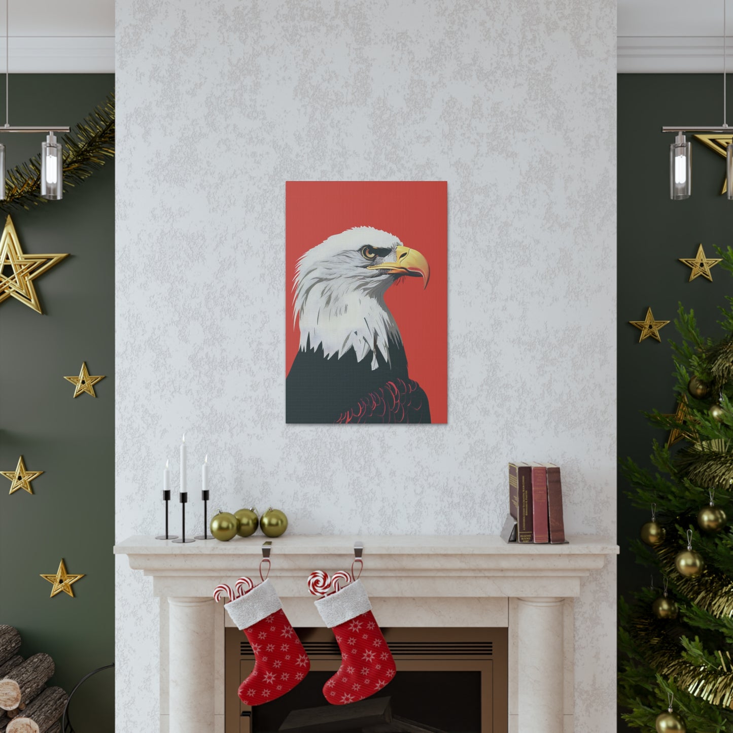 Bald Eagle Digital Illustration Canvas Gallery Wraps