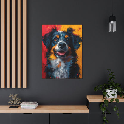 Border Collie Dog - Illustration Canvas Gallery Wraps