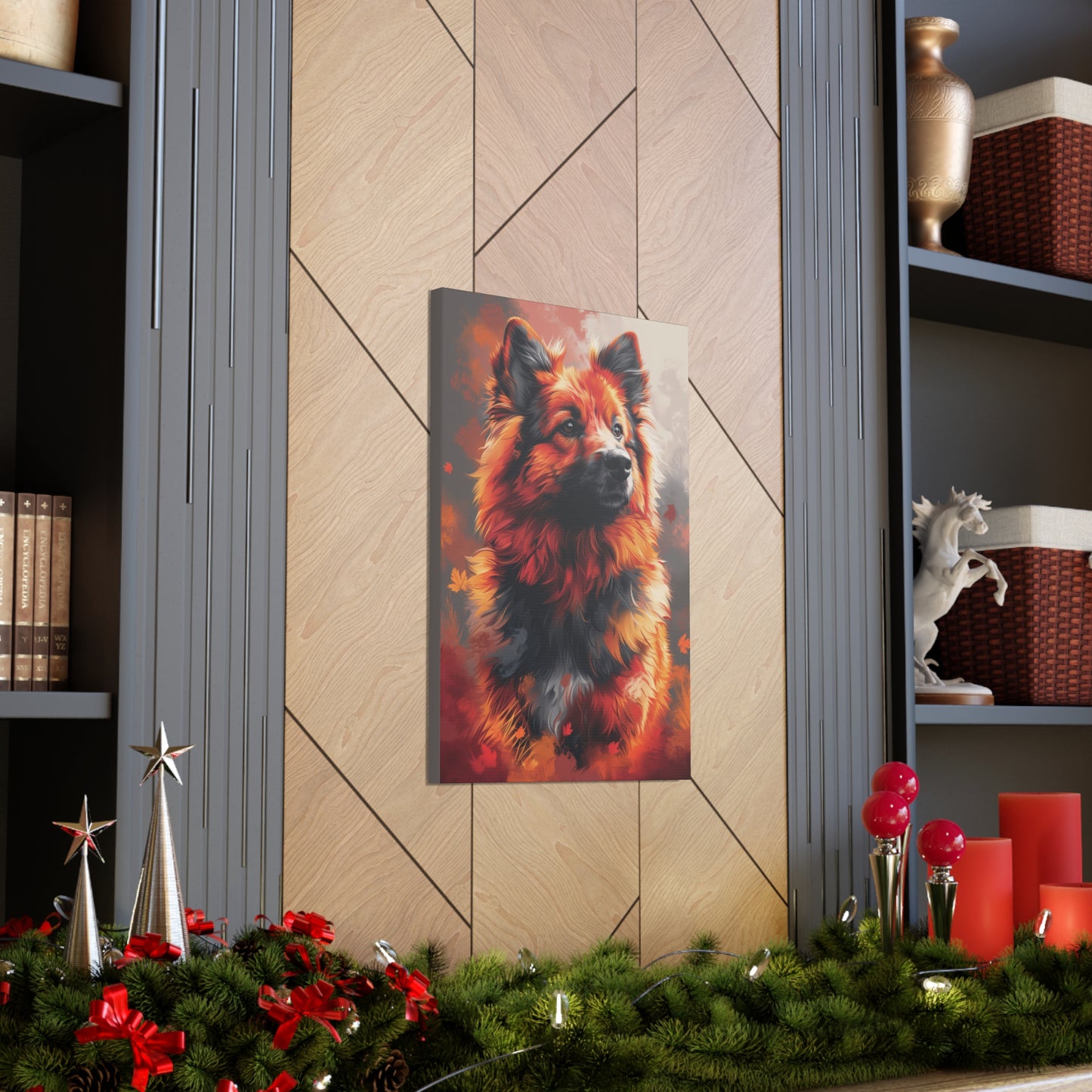 Papillon Dog - Abstract Illustration Canvas Gallery Wraps