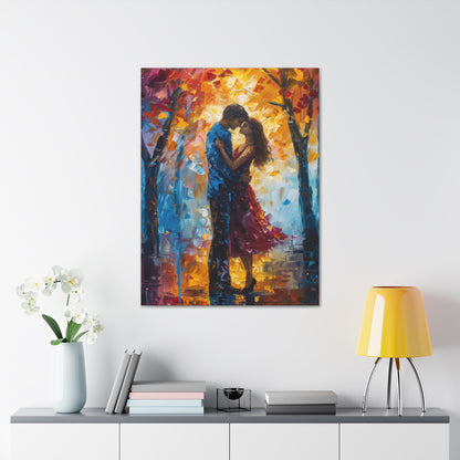 Couple - Leonid Afremov Style Digital Oil Painting Canvas Gallery Wraps