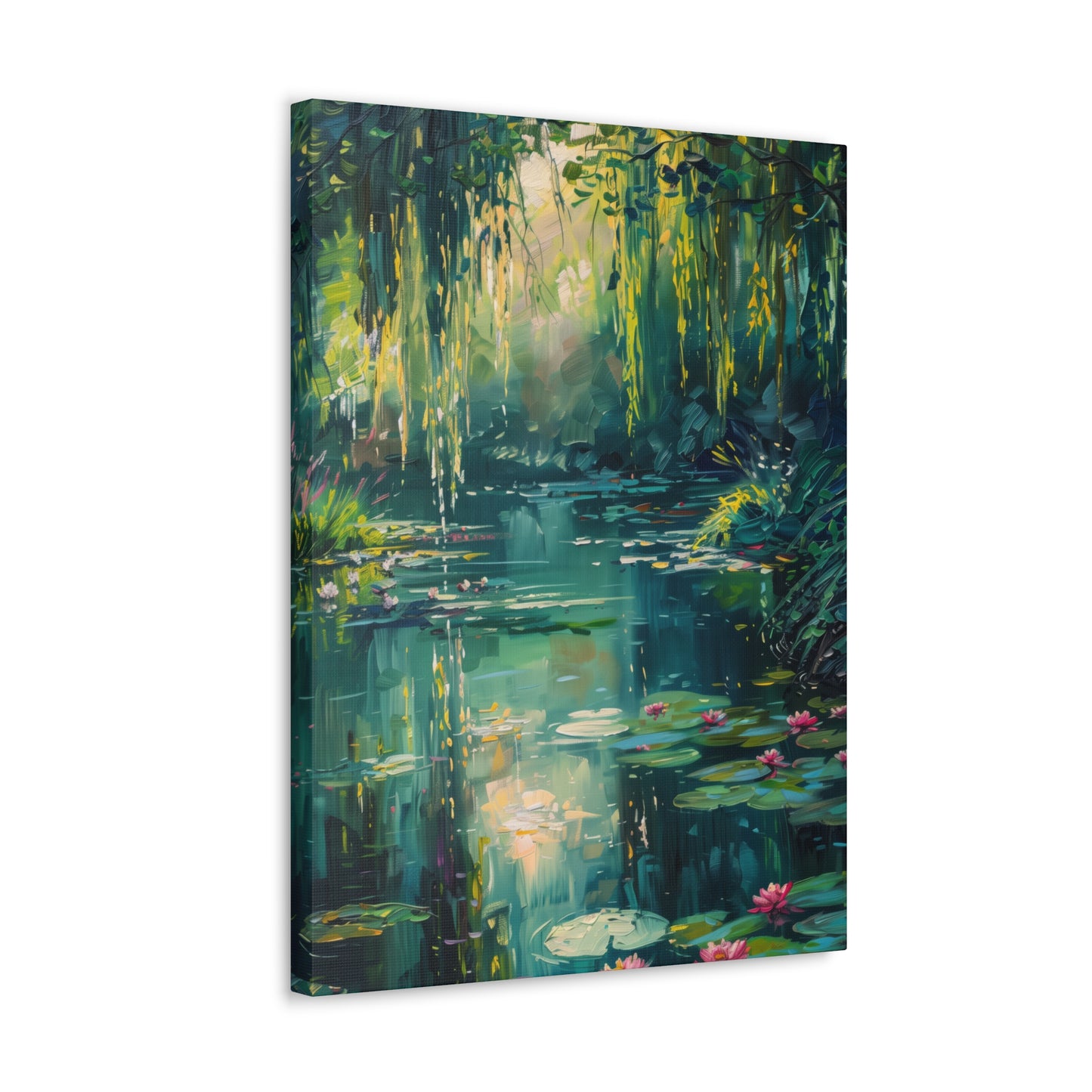 Pond in a Forest - Claude Monet Style Digital Print Canvas Gallery Wraps