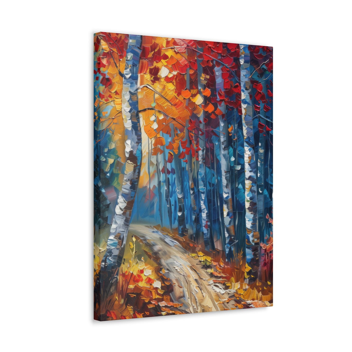 road through autumn forest - Leonid Afremov Style Digital Print Canvas Gallery Wraps