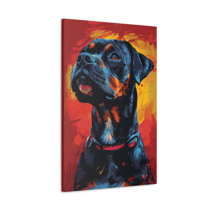 Rottweiler Dog - Abstract Illustration Canvas Gallery Wraps